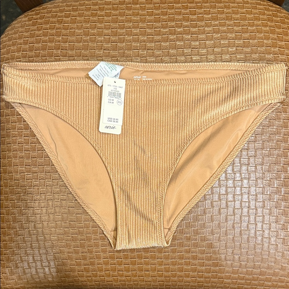 Aerie Ribbed Bikini Bottom in Warm Tan